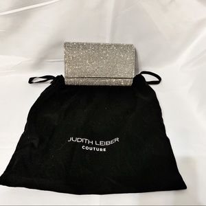 Judith Leiber silver rhinestone clutch